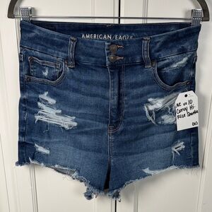 American Eagle Curvy Hi-Rise Shortie Denim Shorts Size 10